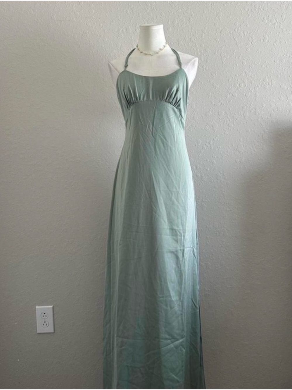 Lulu's Wonderful Essence Sage Green Backless Maxi Dress